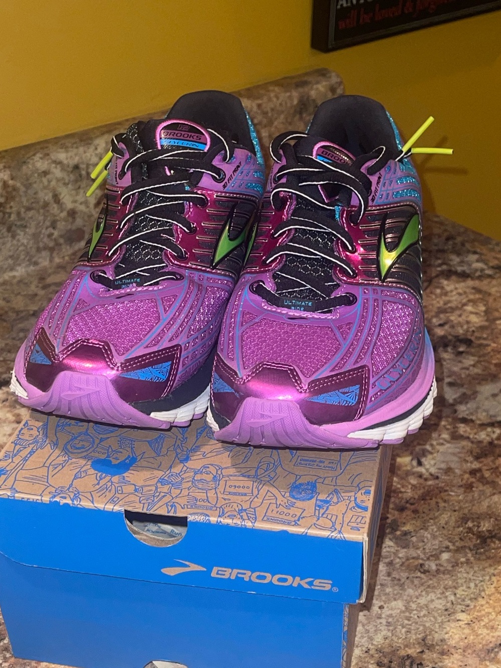 Brooks Glycerin 10 Women's Purple, Blue and Green Running Shoes - Picture 4 of 9